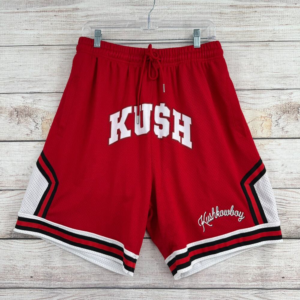 Kush Kowboy Basketball Shorts‎ Mens XL Red White Black Drawstring Streetwear
